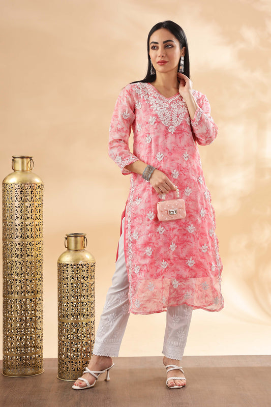 Qala Chikankari Kota Kurta with Inner