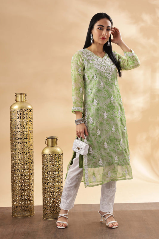 Qala Chikankari Kota Kurta with Inner