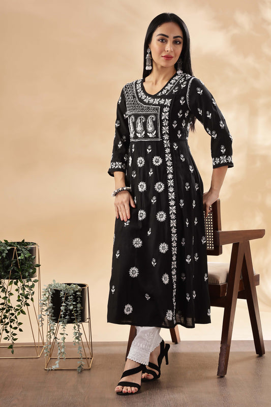 Mastani Chikankari Chanderi Kurta