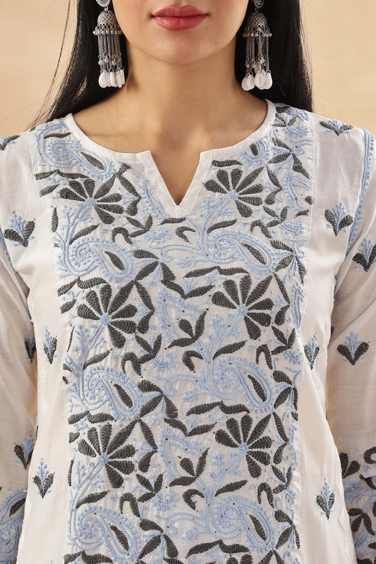 Mastani Chikankari Chanderi Kurta