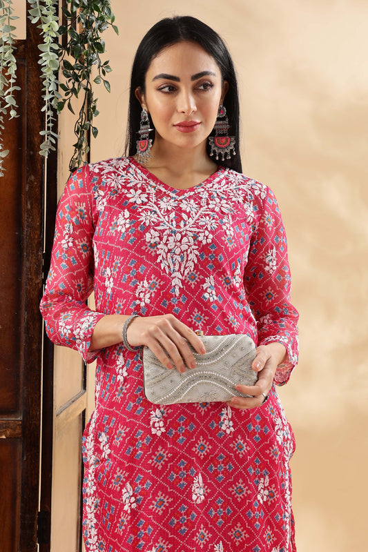 Qala Chikankari Kota Kurta with Inner