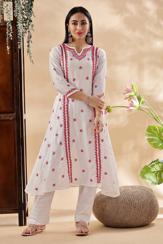 Mastani Chikankari Chanderi Kurta