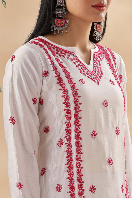 Mastani Chikankari Chanderi Kurta