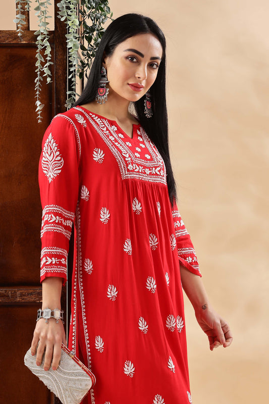 Barkha Chikankari Cotton Kota