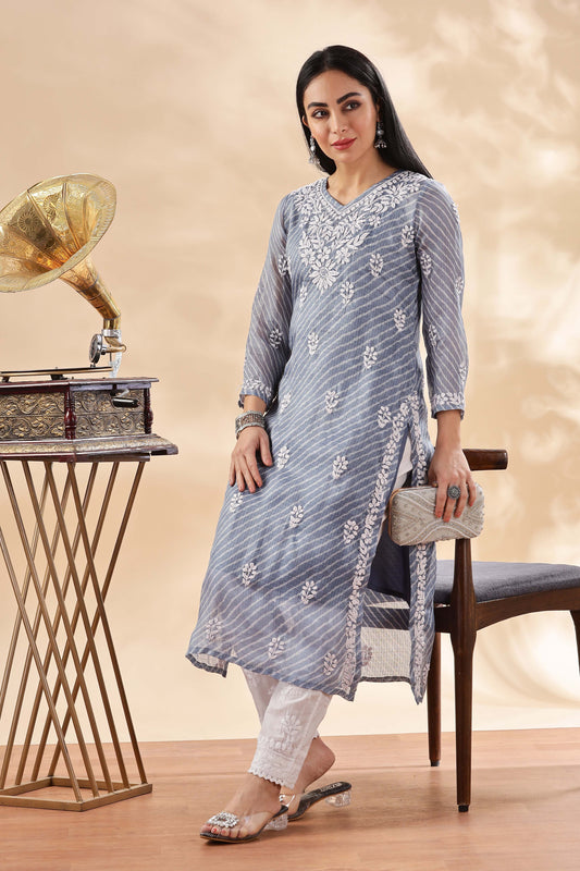 Qala Chikankari Kota Kurta with Inner