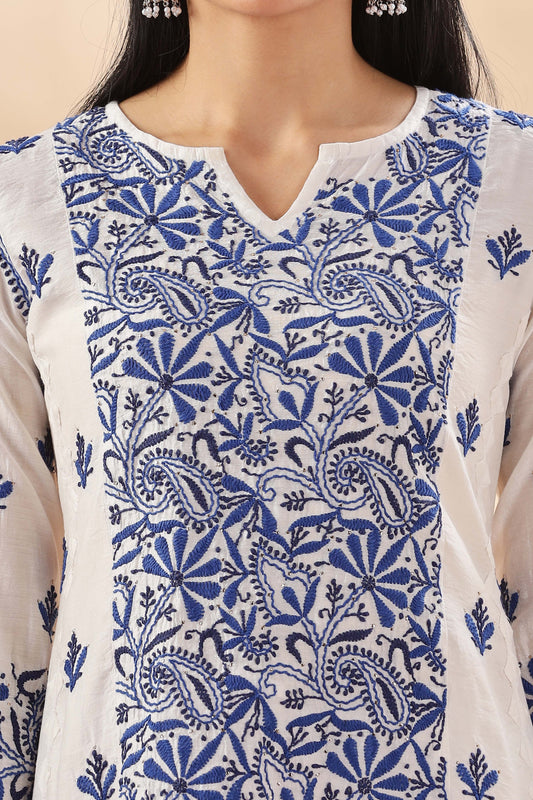 Mastani Chikankari Chanderi Kurta