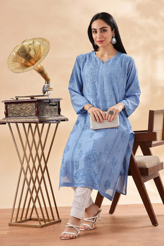 Mastani Chikankari Chanderi Kurta