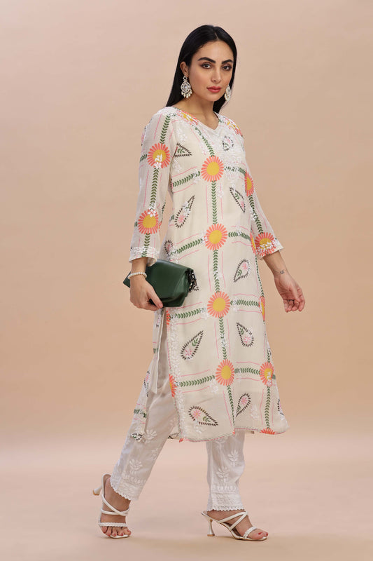 Barkha Chikankari Cotton Kota