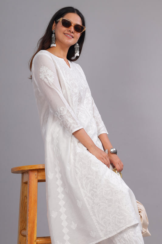 Tabassum Chikankari Chanderi Kurta