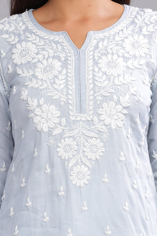 Sara Chikankari Cotton Top