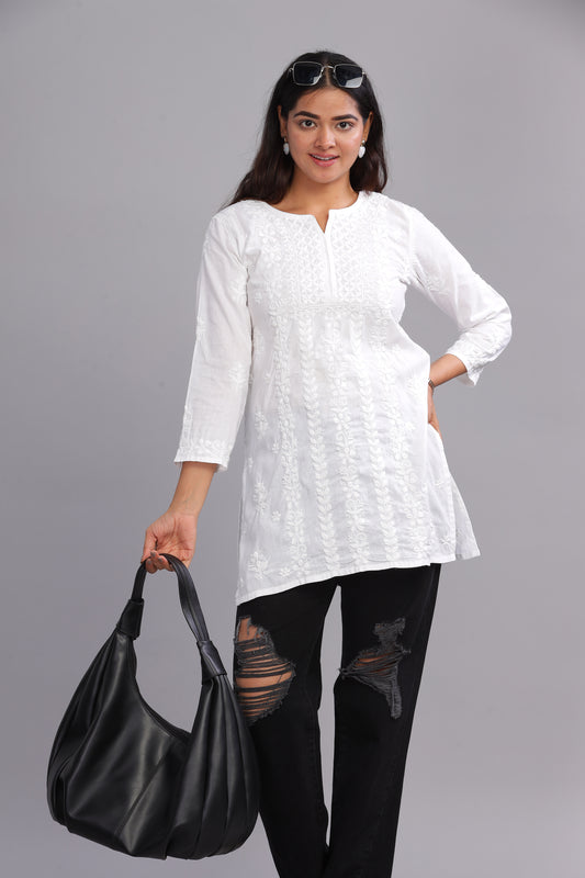 Nuha Chikankari Cotton Top