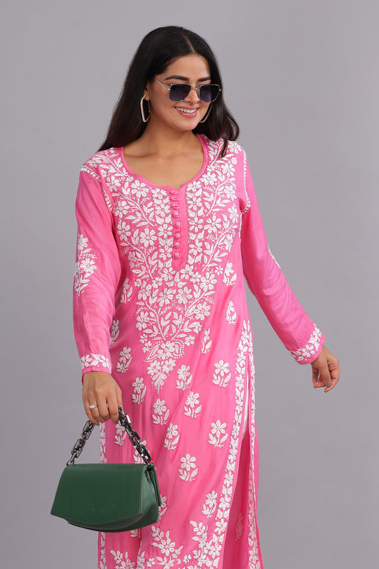 Nazm Chikankari Muslin Kurta