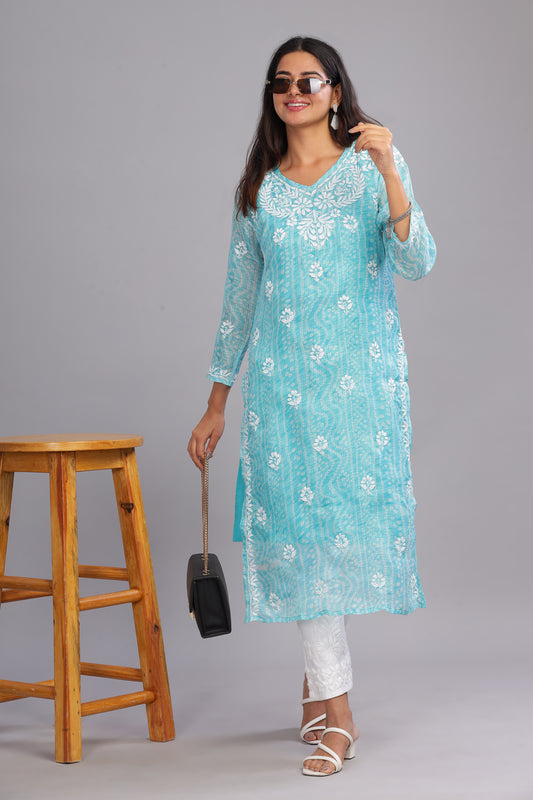 Qala Chikankari Kota Kurta with Inner