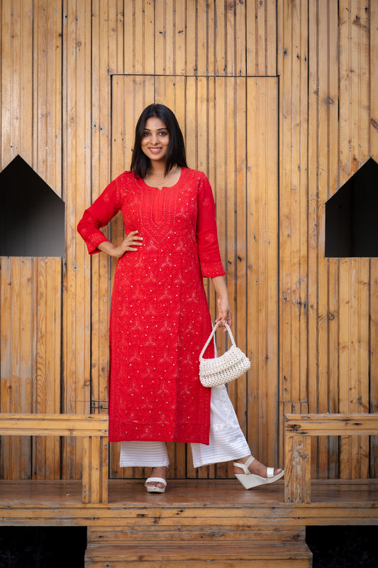 Masakali Chikankari Georgette Kurta