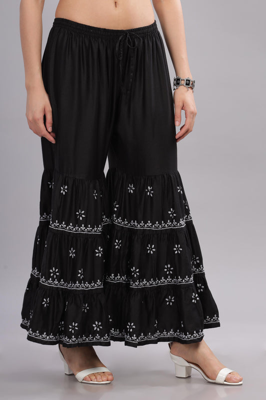 Dilbara Chikankari Sharara Cotton Pants