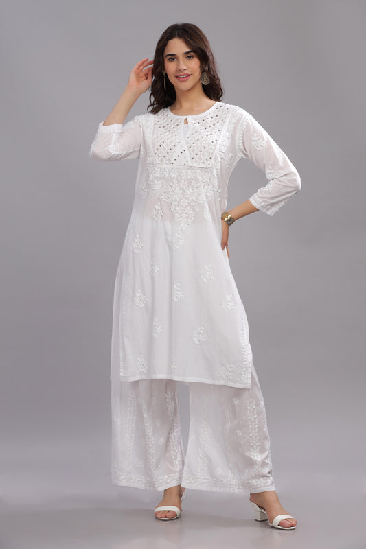 Chandni Chikankari Cotton Kurta