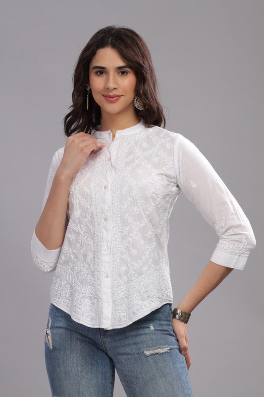 Laila Chikankari Cotton Top