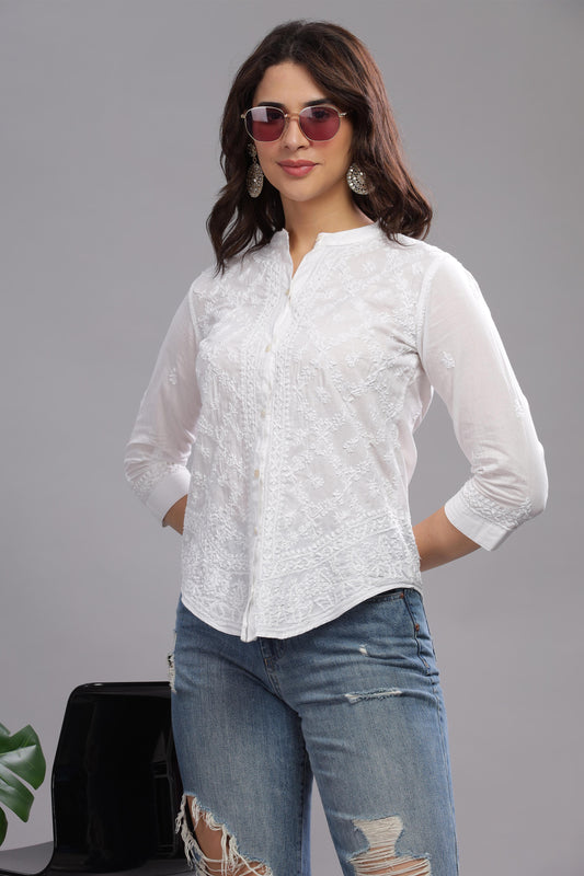 Laila Chikankari Cotton Top