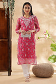 Qala Chikankari Kota Kurta with Inner