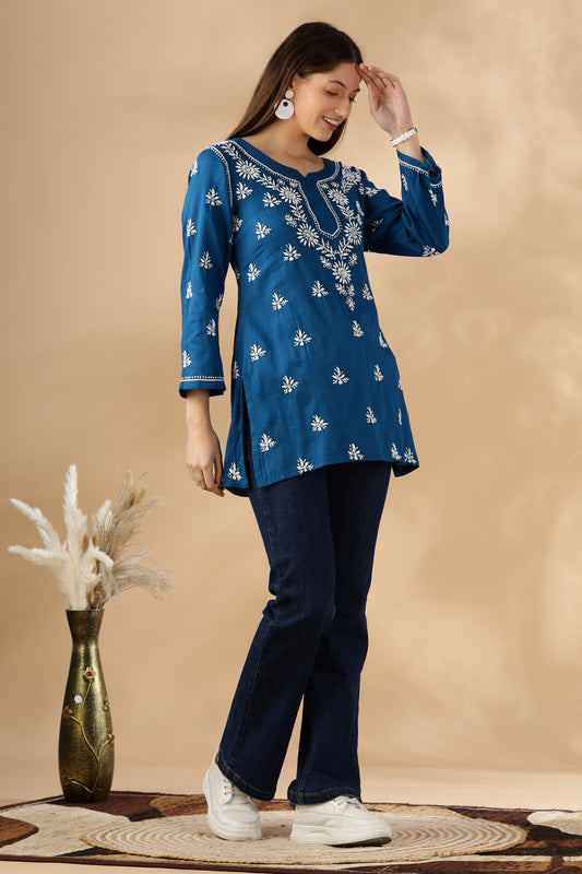 Chanderi Chikankari Top