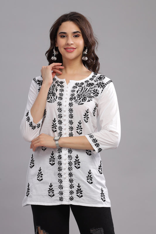 Tahira Chikankari Cotton Top