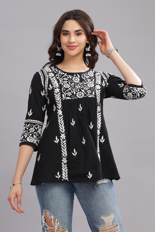 Adah Chikankari Cotton Top