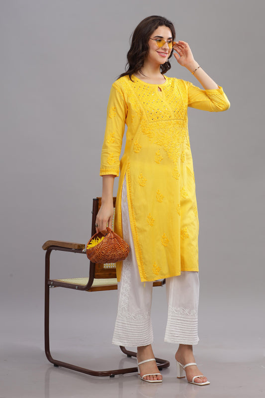 Chandni Chikankari Cotton Kurta