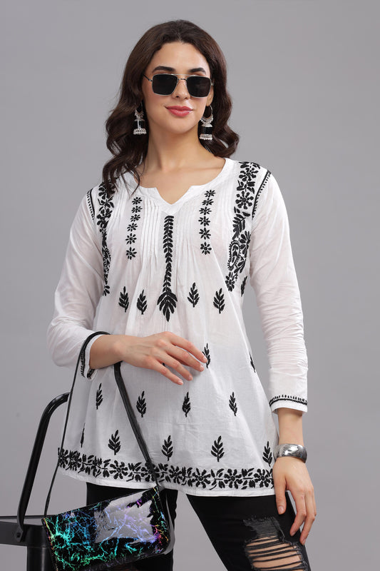 Shiuli Chikankari Cotton Top