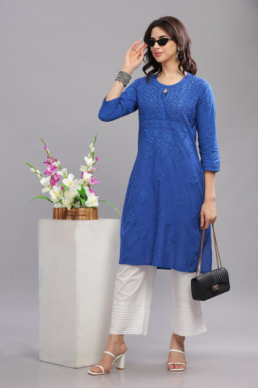 Chandni Chikankari Cotton Kurta