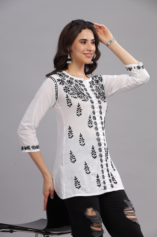 Tahira Chikankari Cotton Top