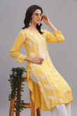 Shivani Chikankari Modal Straight Kurta