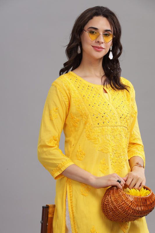 Chandni Chikankari Cotton Kurta