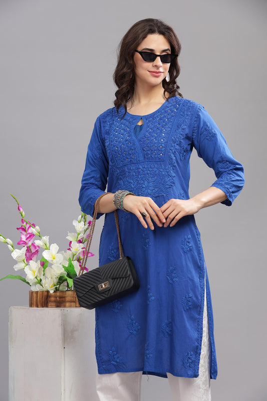 Chandni Chikankari Cotton Kurta