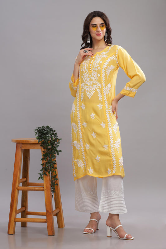 Shivani Chikankari Modal Straight Kurta