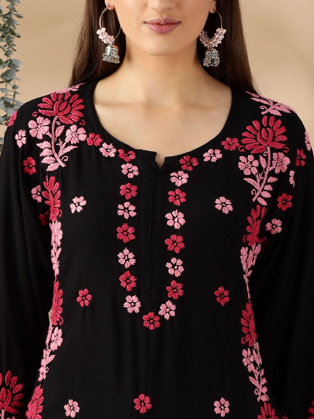 Women Floral Printed Festive Cotton A-Line Kurta