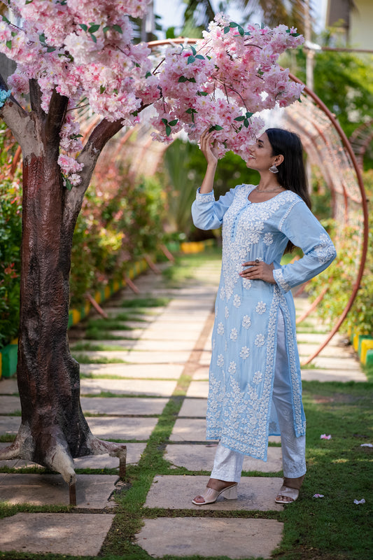 Apsara Chikankari Muslin Kurta