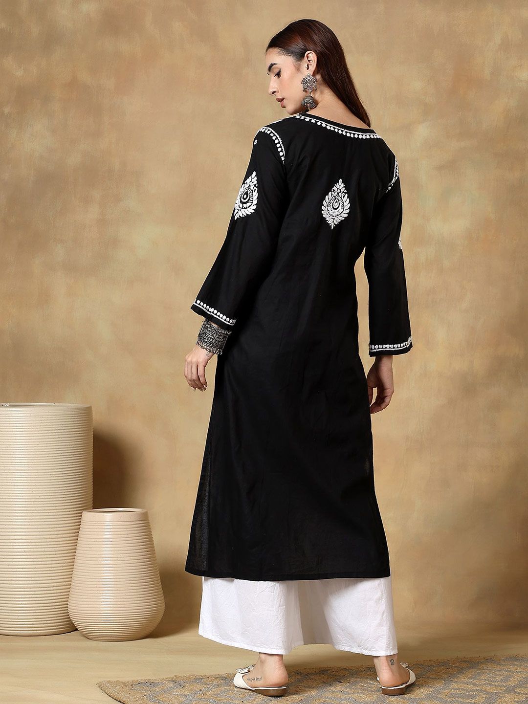 Women Floral Printed Festive Cotton Straight Kurta
