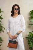 Abeera Chikankari Cotton Straight Kurta