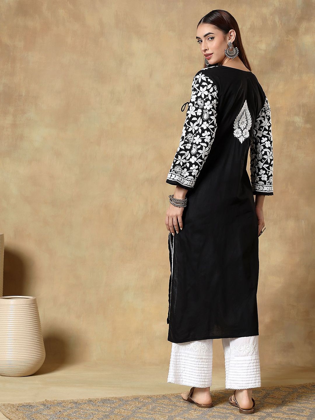 Women Floral Printed Festive Cotton Straight Kurta