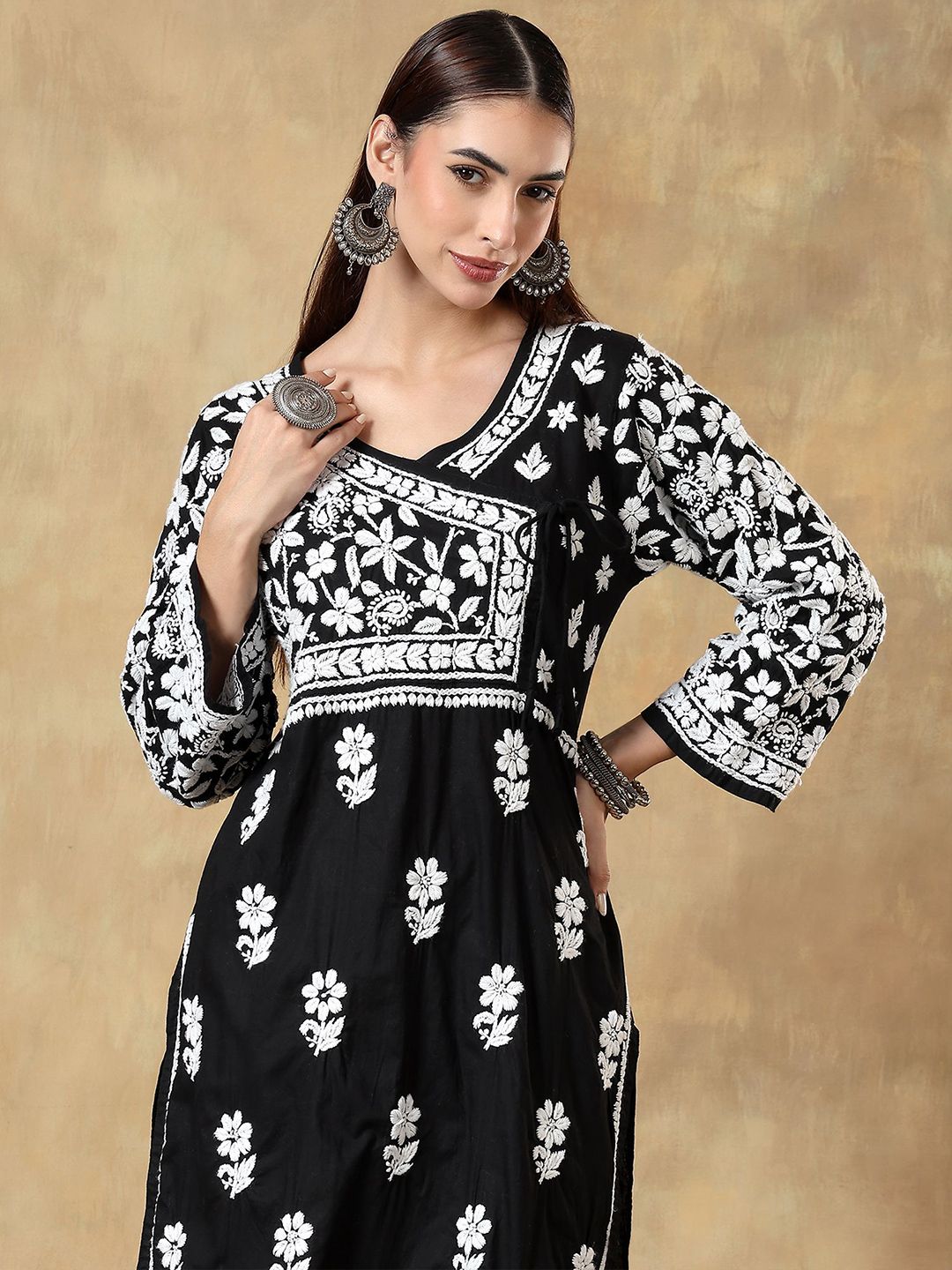 Women Floral Printed Festive Cotton Straight Kurta