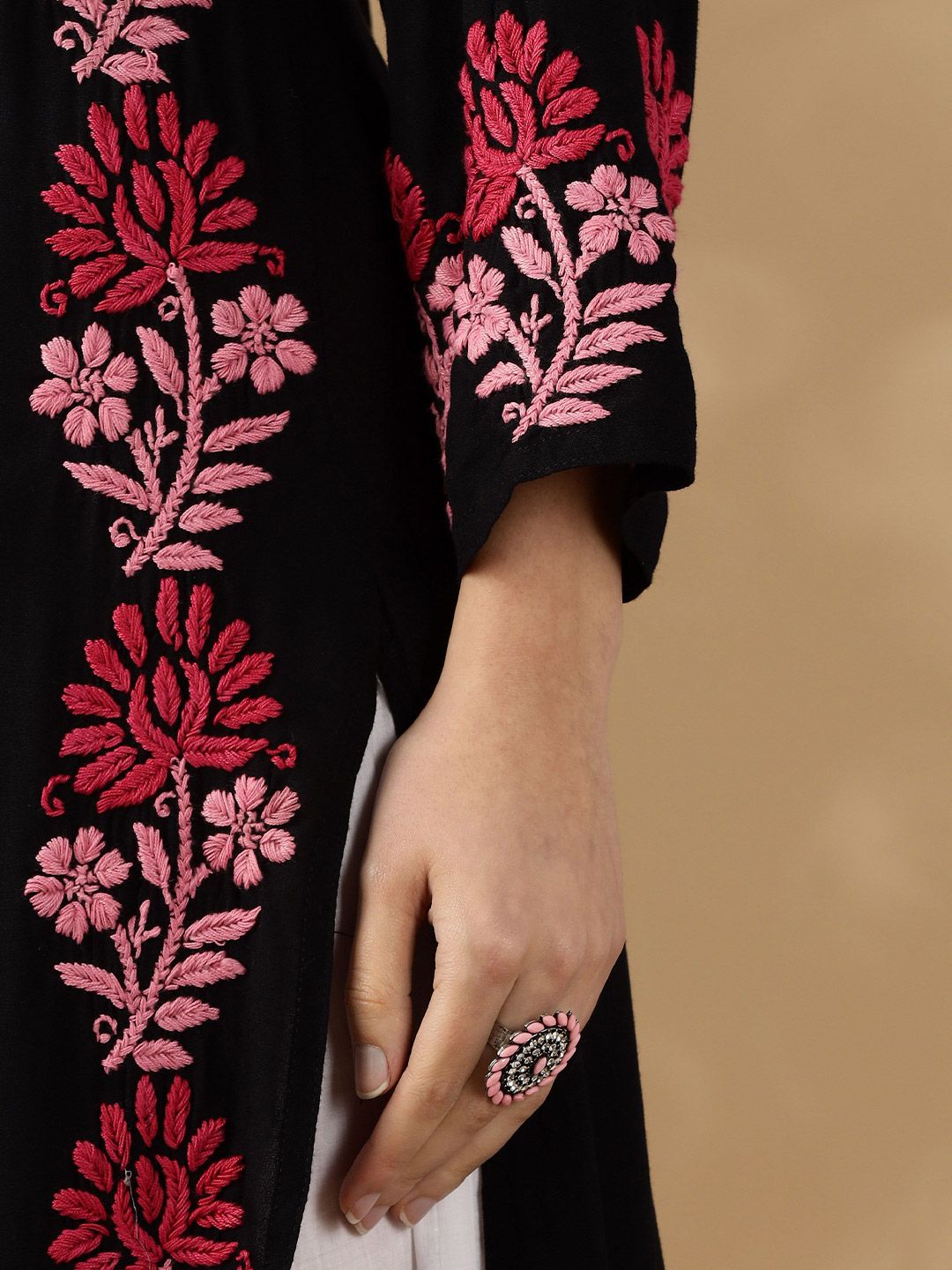 Women Floral Printed Festive Cotton A-Line Kurta