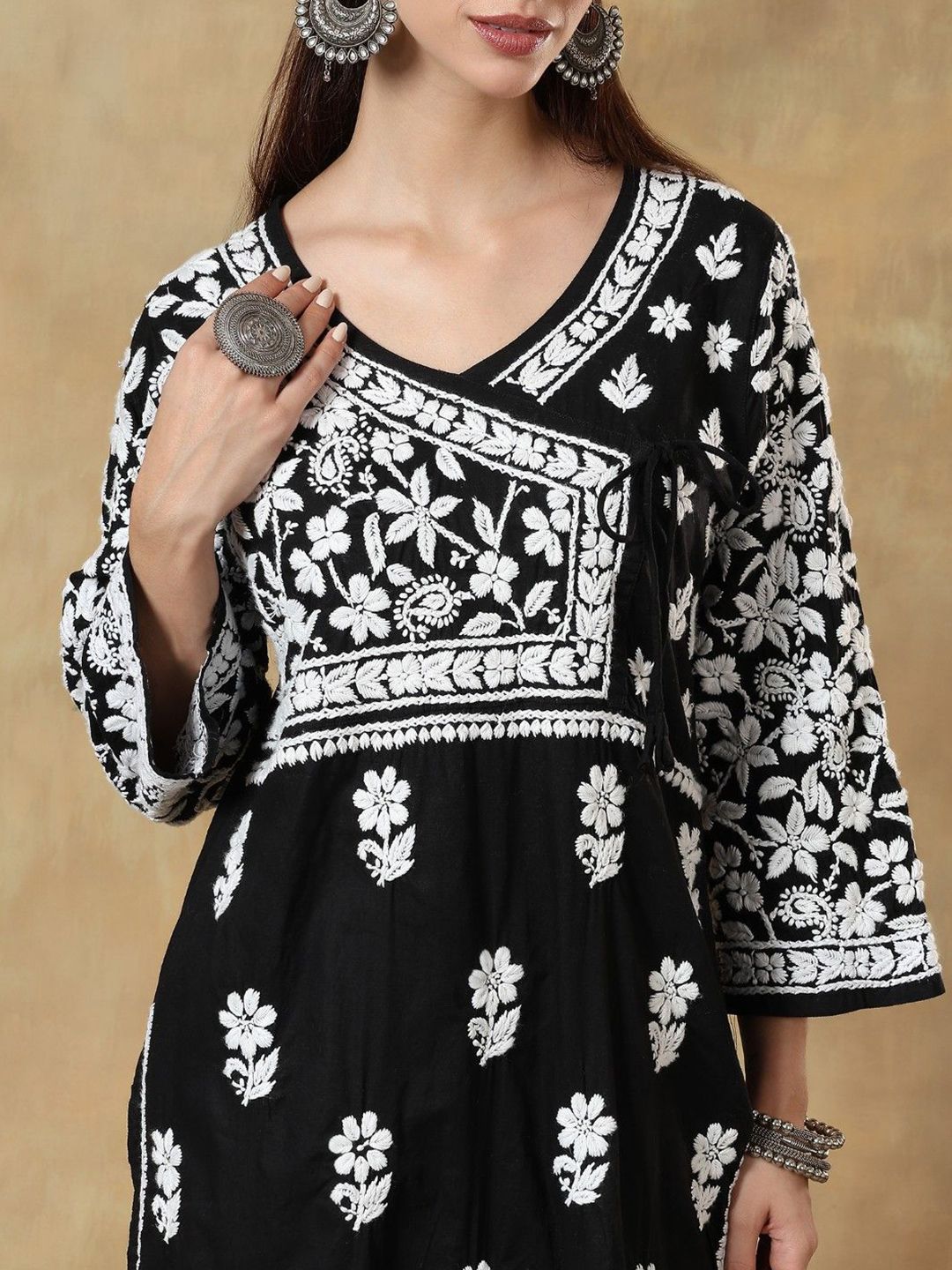 Women Floral Printed Festive Cotton Straight Kurta
