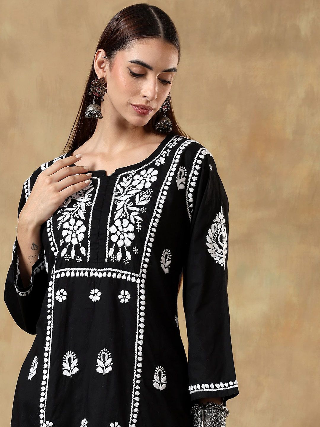 Women Floral Printed Festive Cotton Straight Kurta