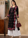 Women Floral Printed Festive Cotton A-Line Kurta